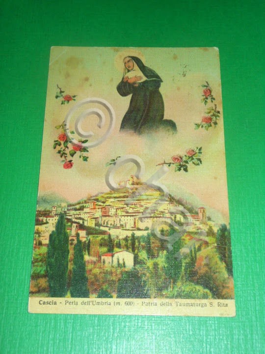 Cartolina Cascia - Perla dell' Umbria - Patria della Taumaturga …