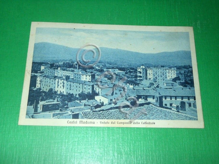 Cartolina Castel Madama - Veduta dal Campanile della Cattedrale 1924.