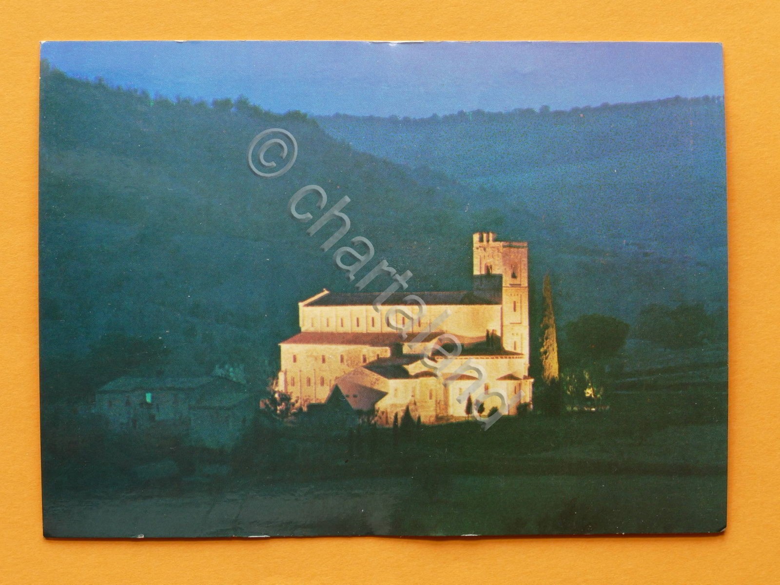 Cartolina Castelnuovo dell'Abate - Abbazia di S. Antimo - Notturno …