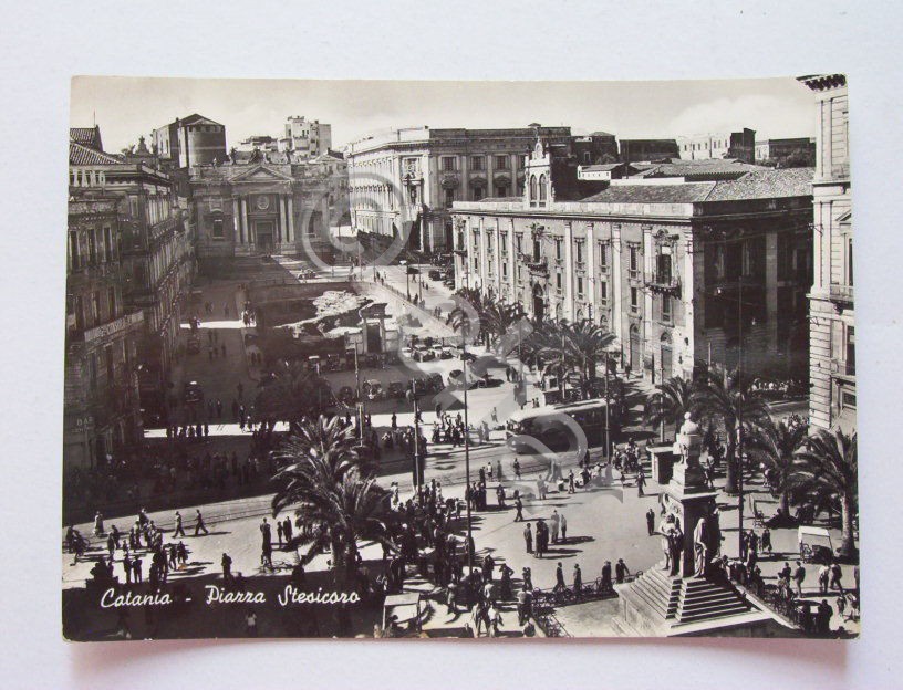 Cartolina Catania - Piazza Stesicoro 1950.