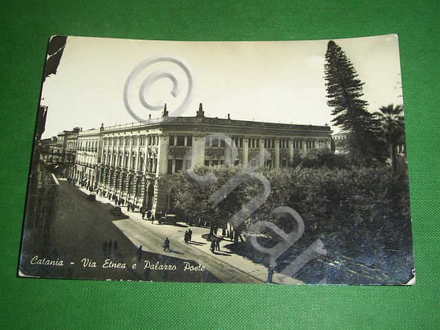 Cartolina Catania - Via Etnea e Palazzo Poste 1952.