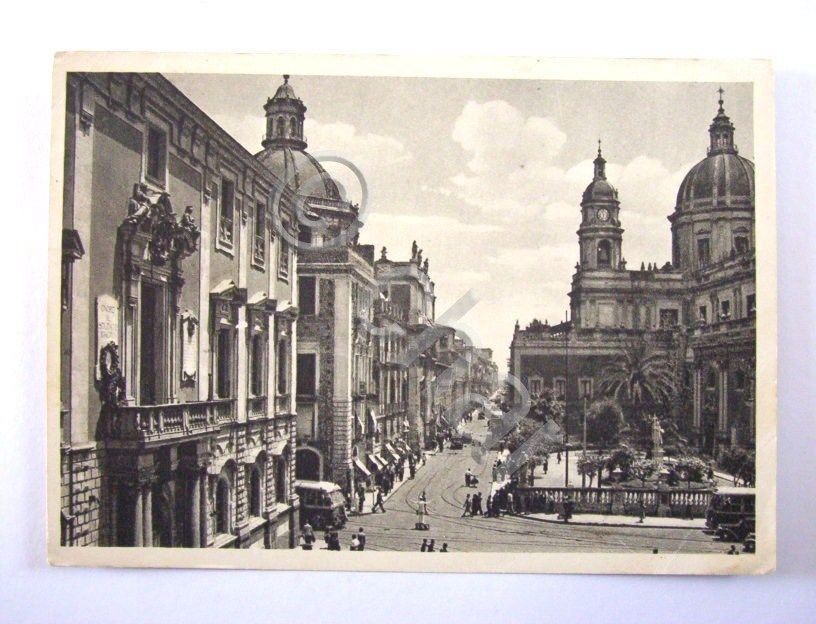 Cartolina Catania - Via Vittorio Emanuele 1955.