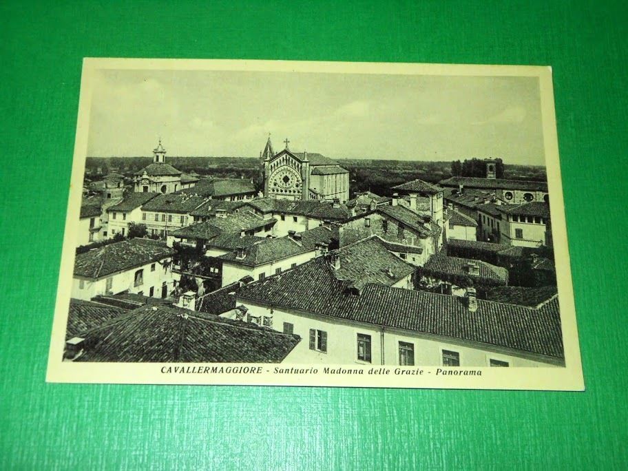 Cartolina Cavallermaggiore - Santuario Madonna delle Grazie - Panorama 1950 …