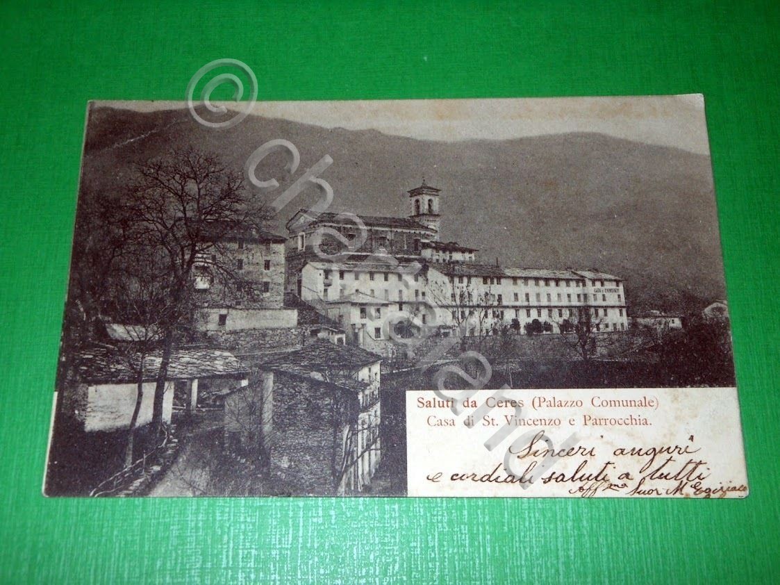 Cartolina Ceres - Casa di St. Vincenzo e Parrocchia 1905.