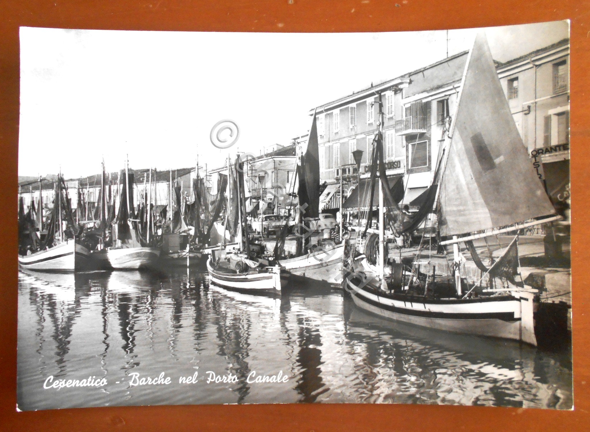 Cartolina Cesenatico - Barche nel Porto Canale - 1961