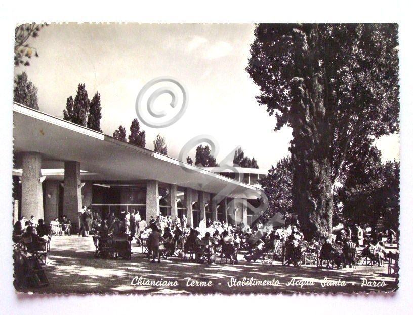 Cartolina Chianciano Terme - Stab. Acqua Santa 1957.