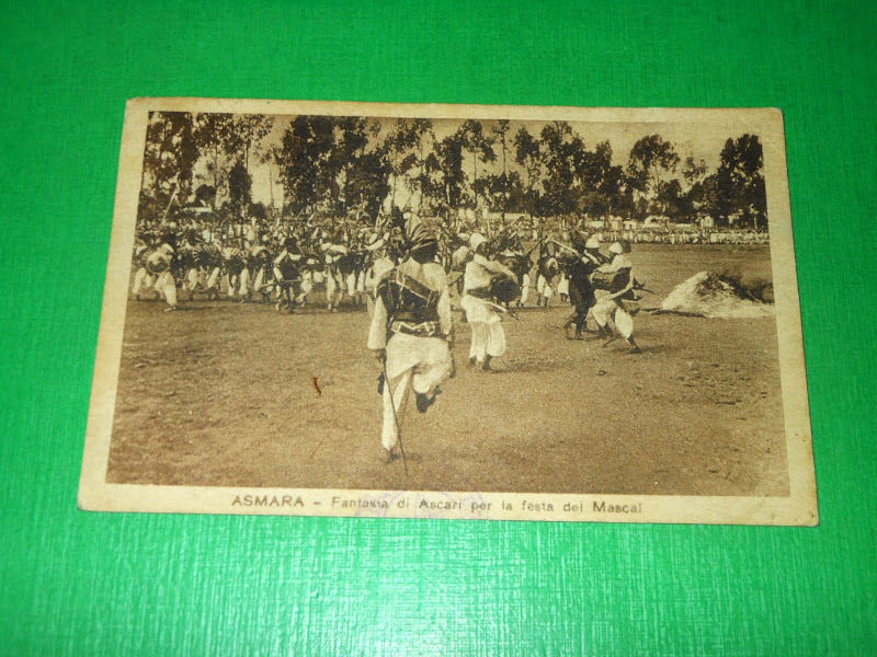 Cartolina Colonie Asmara - Fantasia di Ascari per la festa …