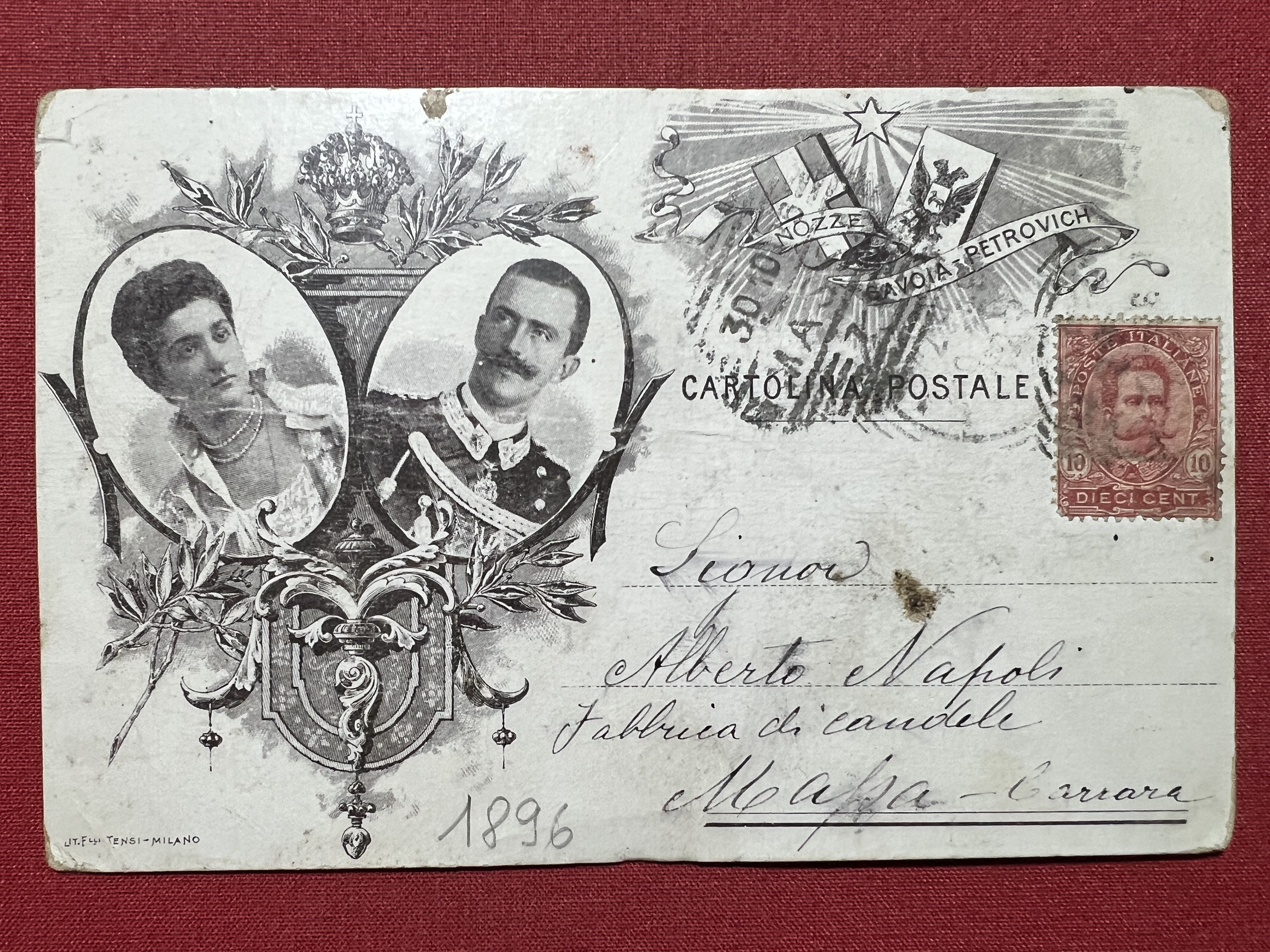 Cartolina Commemorativa - Nozze V. Emanuele di Savoia con E. …