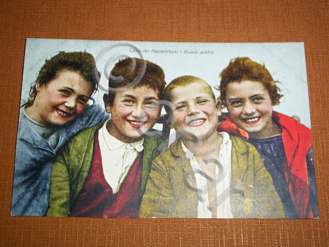 Cartolina Costumi Napoletani - Buoni Amici 1915 ca.