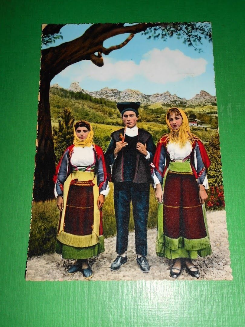 Cartolina Costumi Sardi - Sorgono ( Nuoro ) 1960.