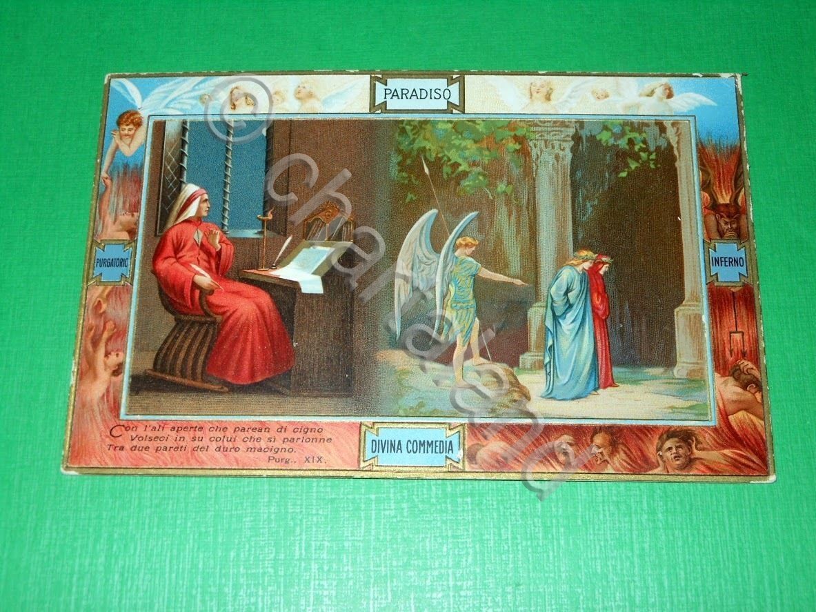 Cartolina Dante - Divina Commedia - L' Angelo della Sollecitudine …