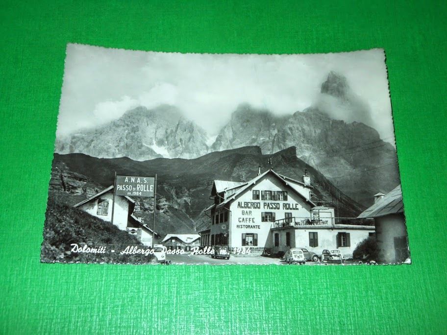 Cartolina Dolomiti - Albergo Passo Rolle 1961.