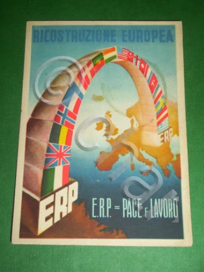 Cartolina ERP - Programma di Ricostruzione Europea 1945 ca