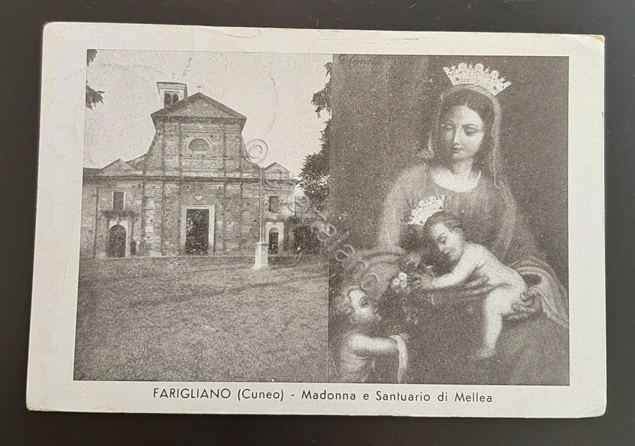 Cartolina Farigliano - Cuneo - Madonna e Santuario di Mellea …