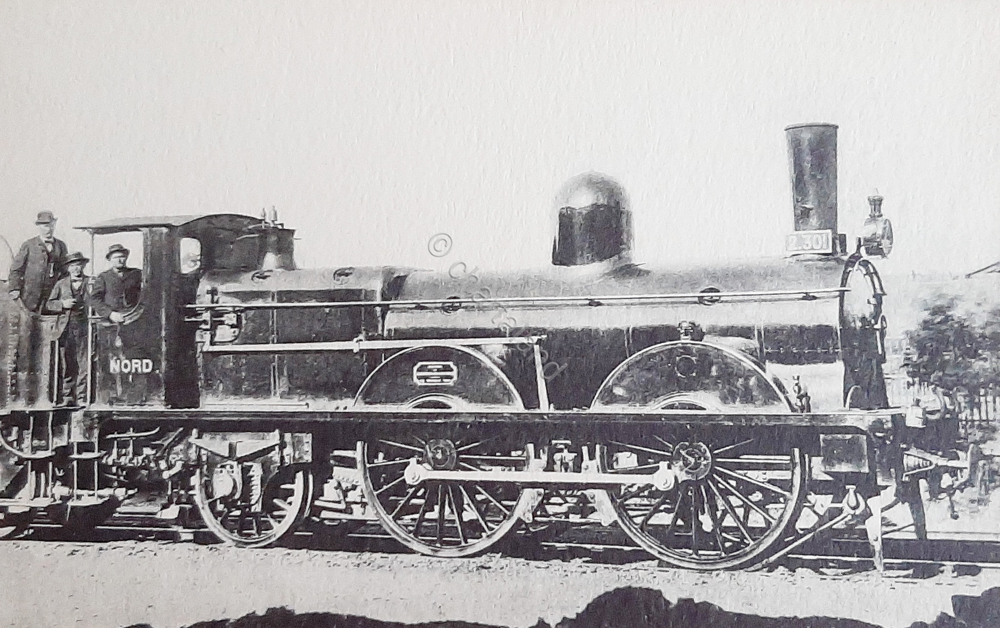 Cartolina Ferrovie - Locomotives Du Nord - Machine 2301