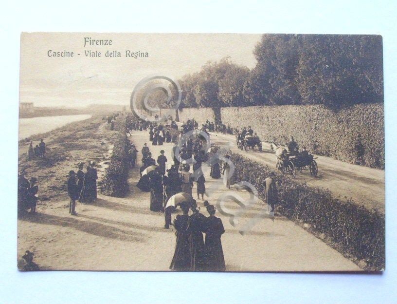 Cartolina Firenze - Cascine - Viale della Regina 1910ca.