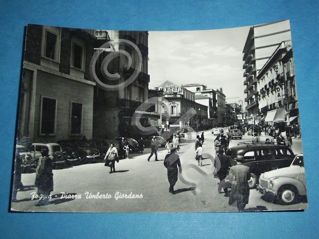 Cartolina Foggia - Piazza Umberto Giordano 1959.