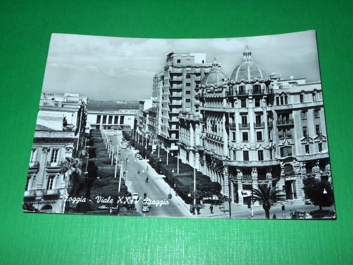 Cartolina Foggia - Viale XXIV Maggio 1958.