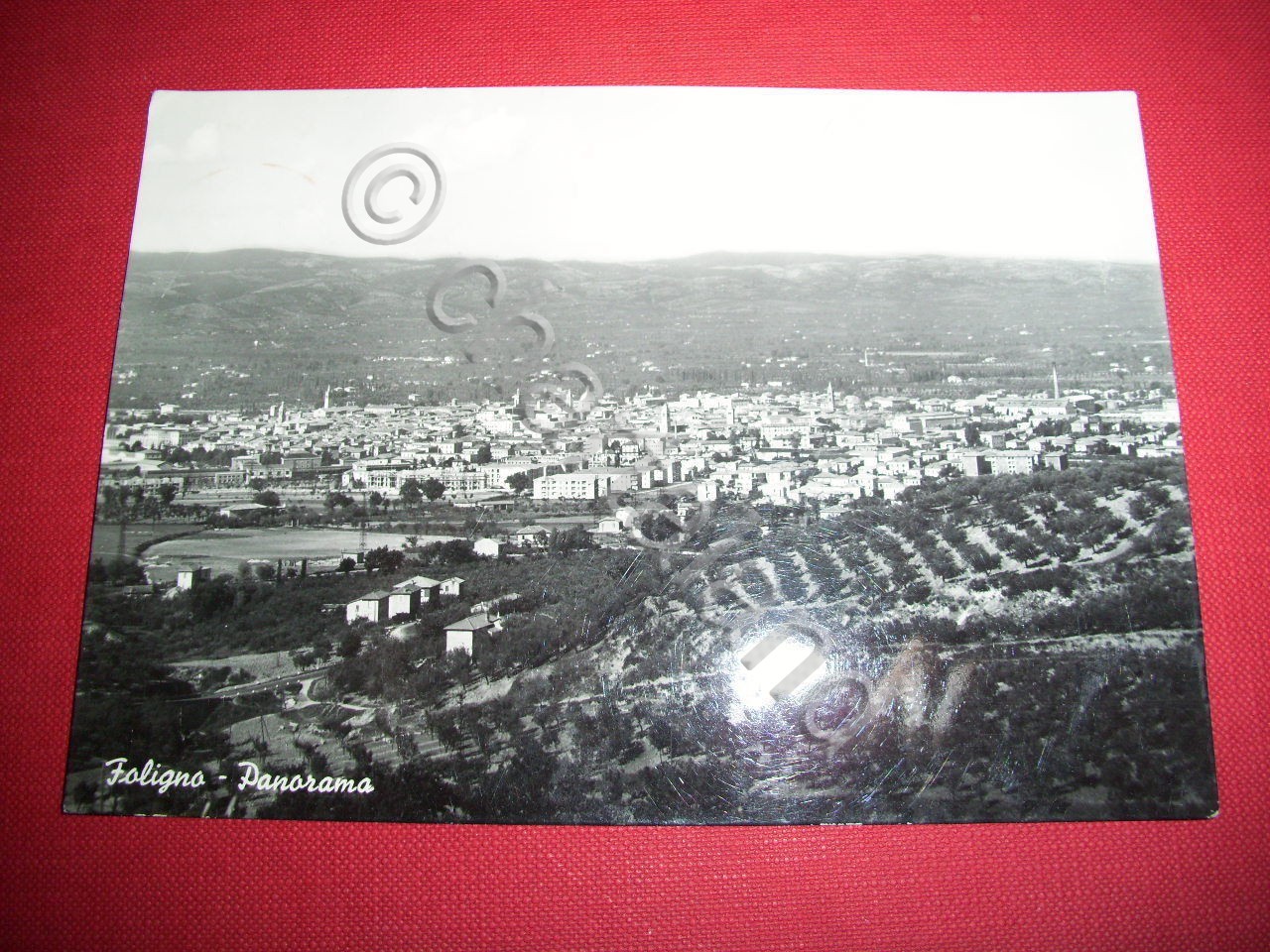 Cartolina Foligno - Panorama generale 1955.