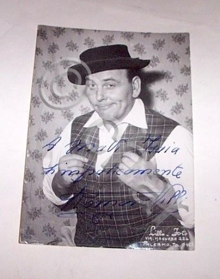 Cartolina foto Dedica Autografo Attore Romano Villi 1960 ca.