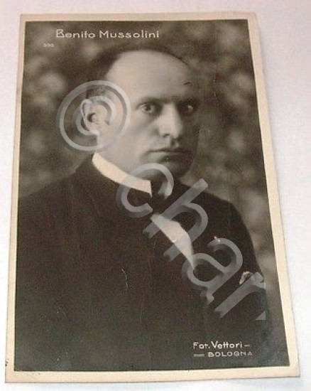 Cartolina Fotografia Benito Mussolini