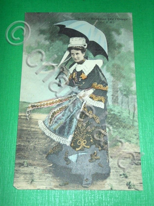 Cartolina Francia - Surprise par l' Orage 1910 ca.