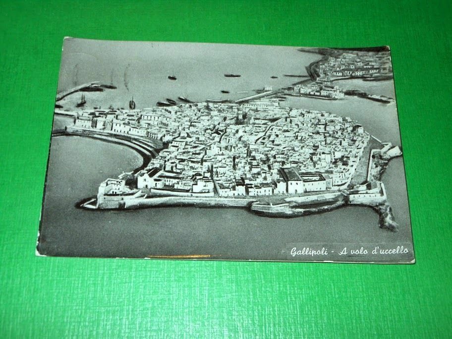 Cartolina Gallipoli - A volo d' uccello 1956.
