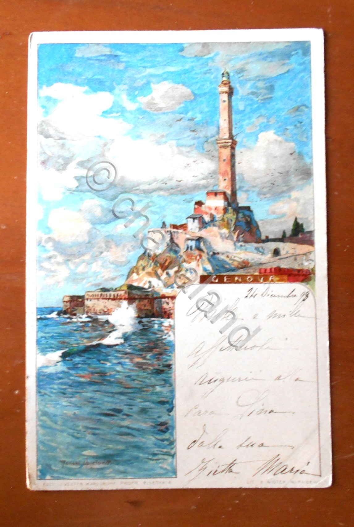 Cartolina Genova - La Lanterna - 1898