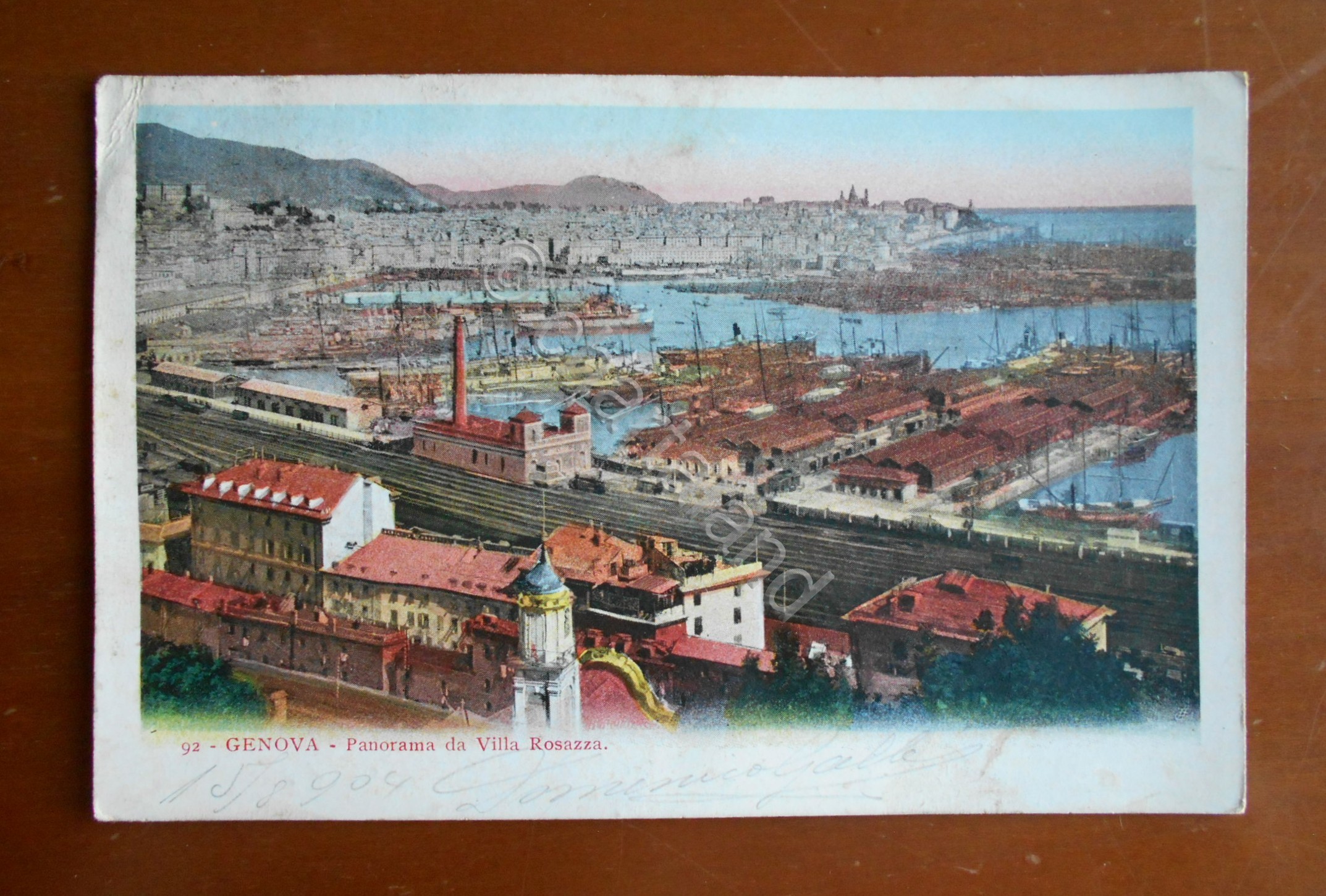 Cartolina Genova - Panorama da Villa Rosazza - 1904