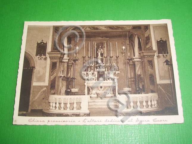 Cartolina Genova Cornigliano - Chiesa provvisoria S. Ambrogio al Mare …