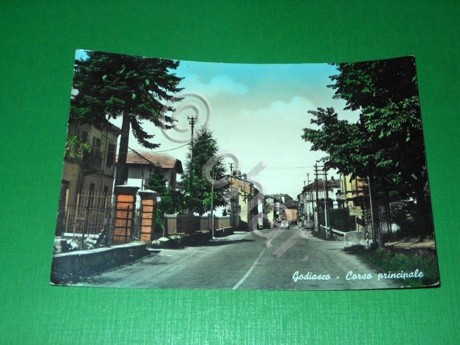 Cartolina Godiasco - Corso principale 1960 ca.