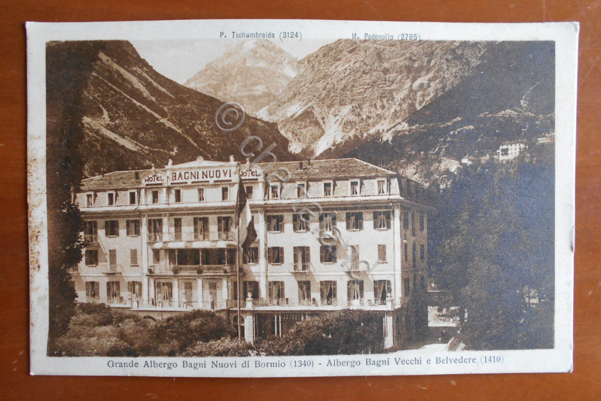 Cartolina Grande Albergo Bagni Nuovi di Bormio - 1928 ca.