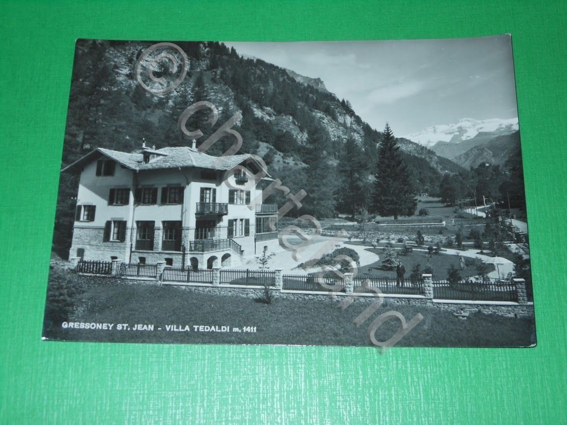 Cartolina Gressoney St. Jean - Villa Tedaldi 1955 ca.