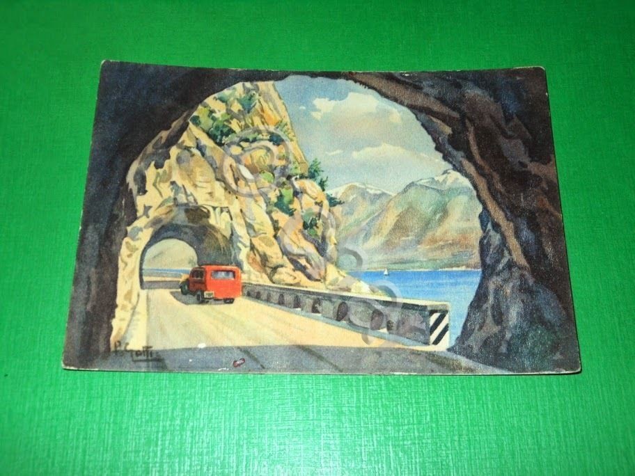 Cartolina illustrata Lago di Garda - Gardesana Occidentale 1950 ca.