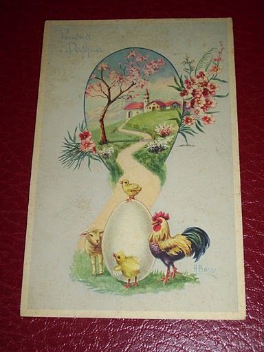 Cartolina Illustratore A. Bassi - Buona Pasqua 1951