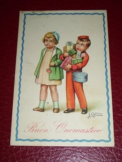 Cartolina Illustratore A. Collino - Buon Onomastico