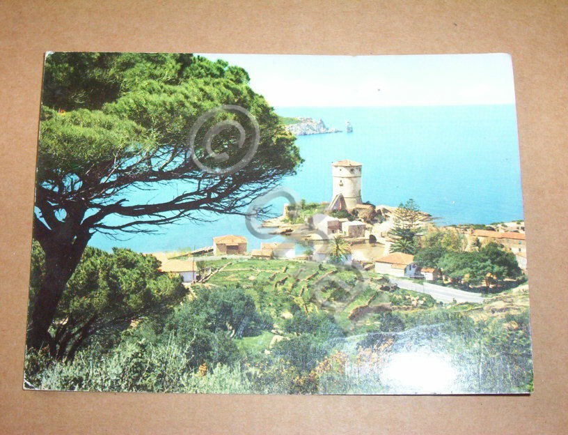 Cartolina Isola del Giglio - Spiaggia Campese 1971.