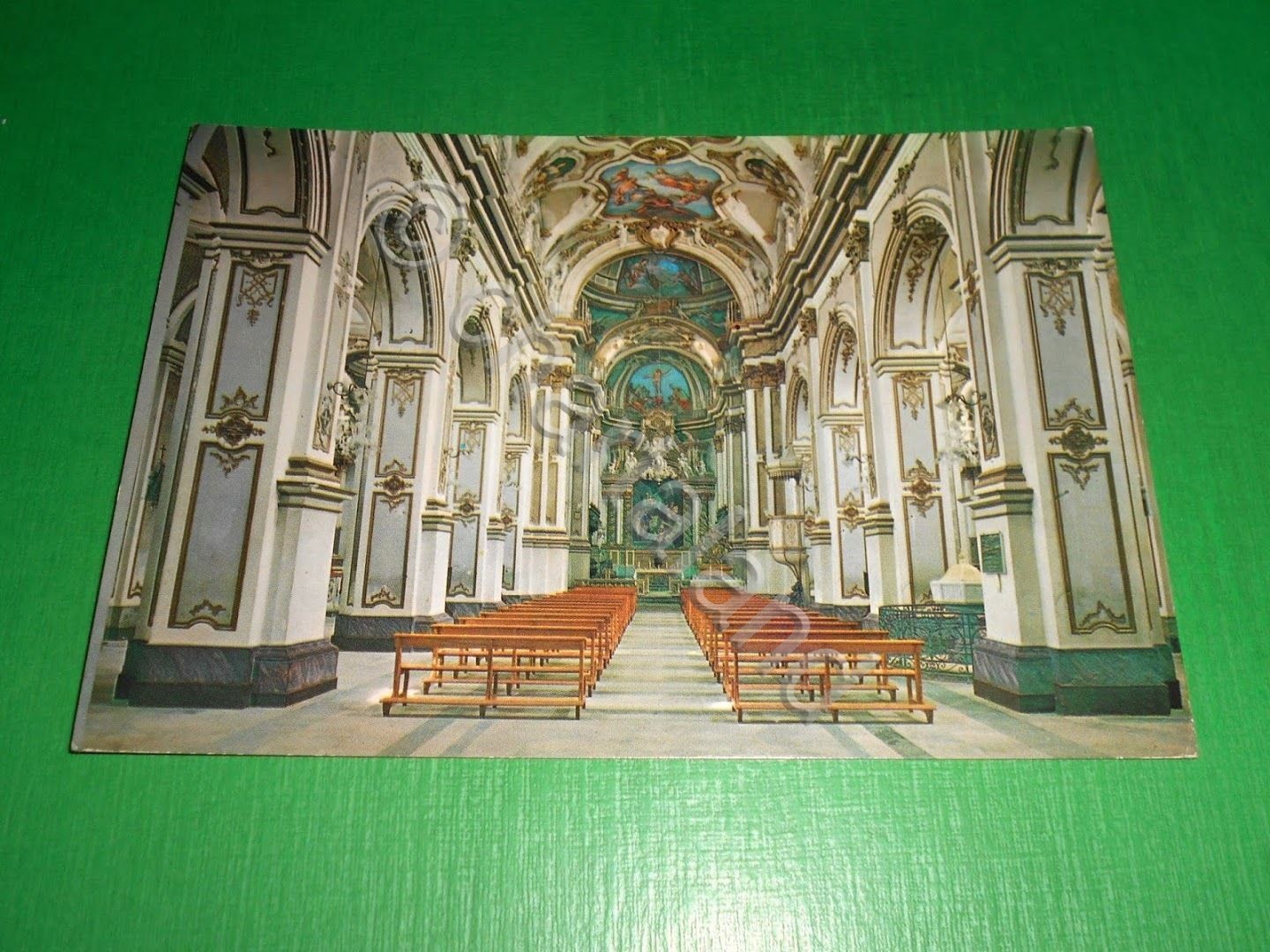 Cartolina Ispica - S. Maria Maggiore - Interno 1969.