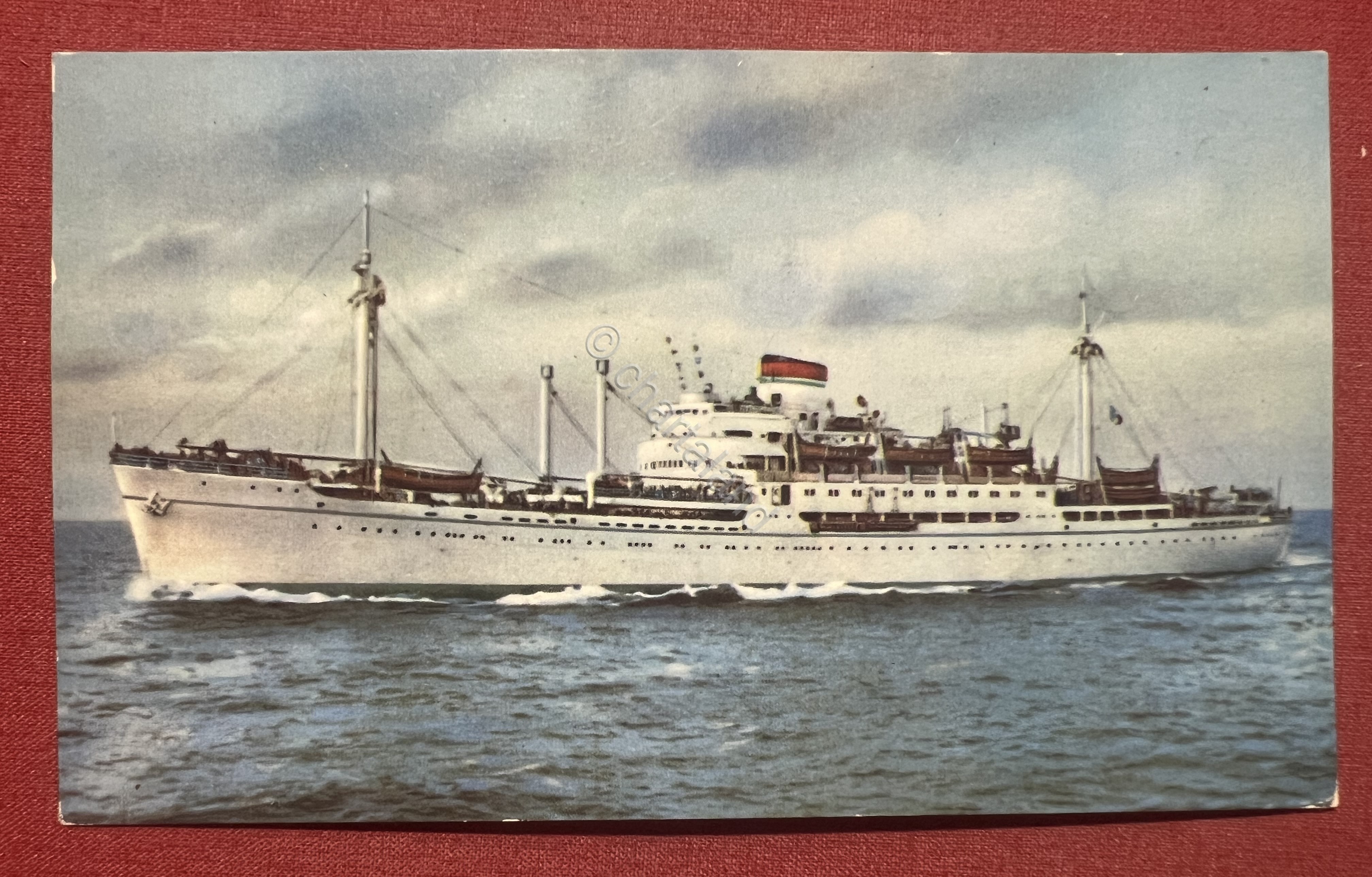 Cartolina Italia Società di Navigazione, Genova - Mn. Amerigo Vespucci …