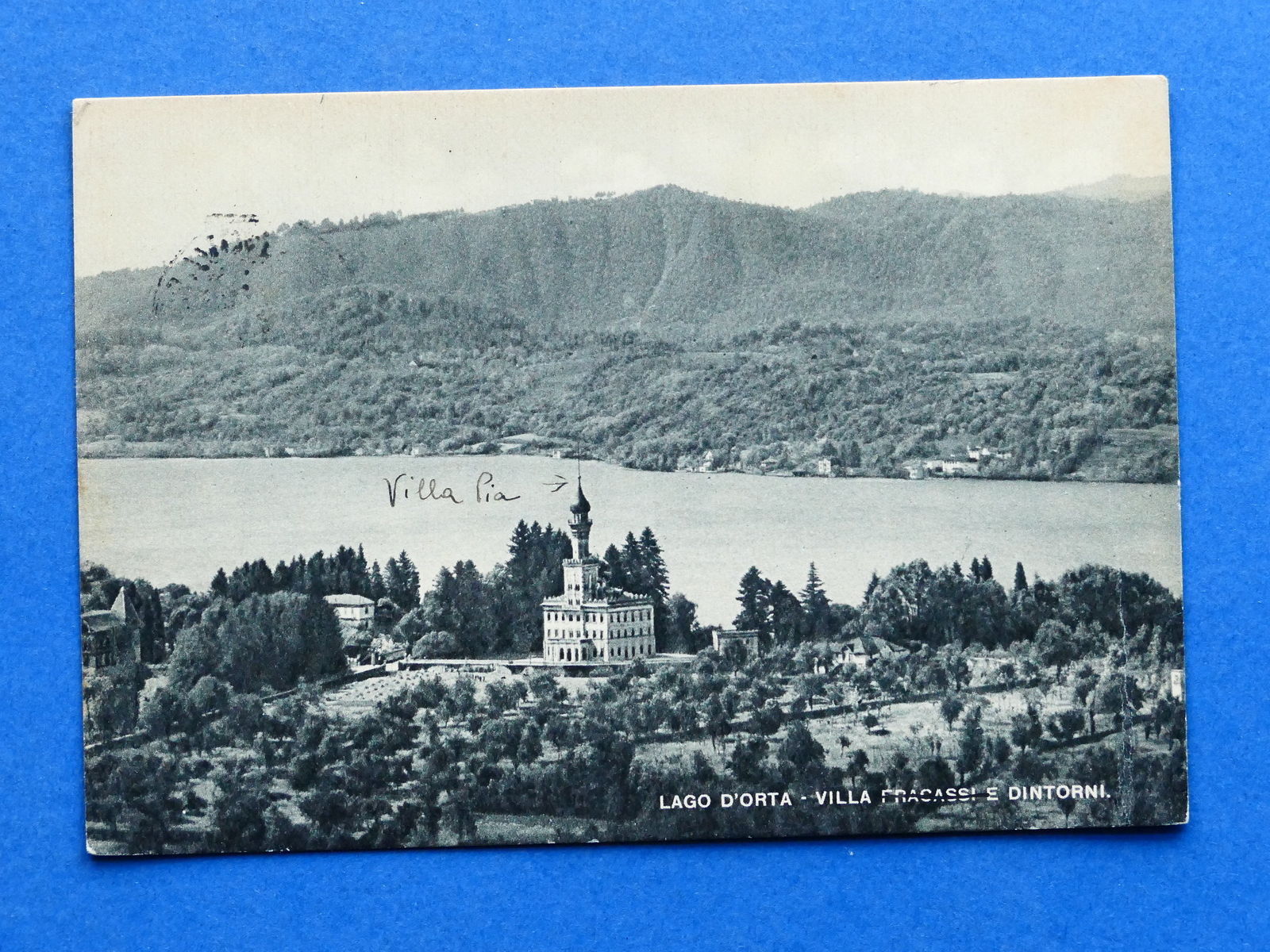 Cartolina Lago d'Orta - Villa Fracassi e dintorni - 1950.