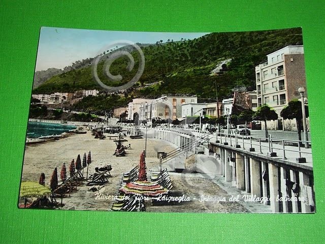 Cartolina Laigueglia - Spiaggia del Villaggio balneare.