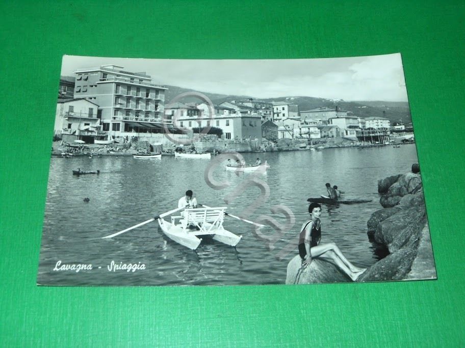 Cartolina Lavagna - Spiaggia 1976.