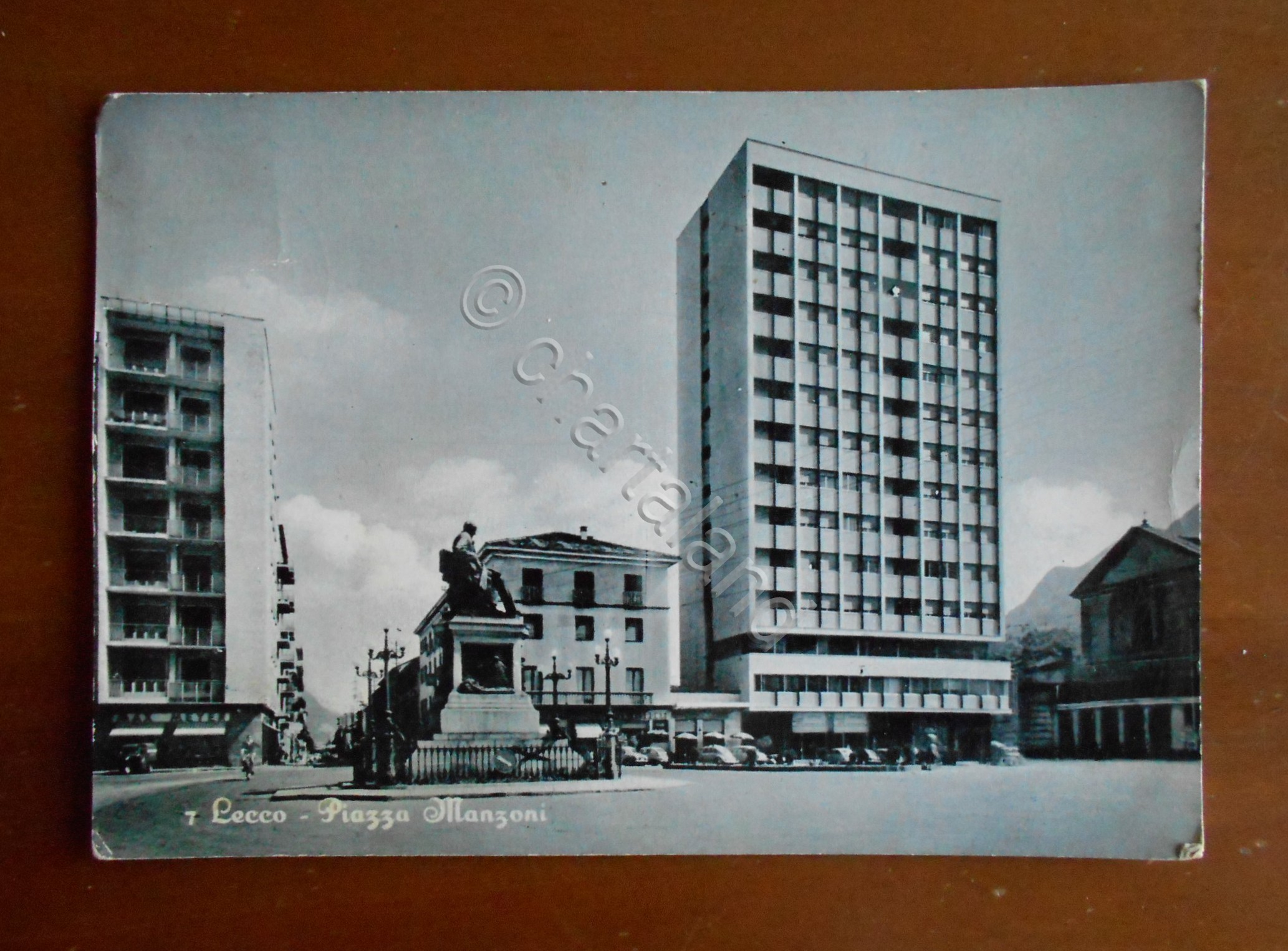 Cartolina Lecco - Piazza Manzoni - 1960 ca.