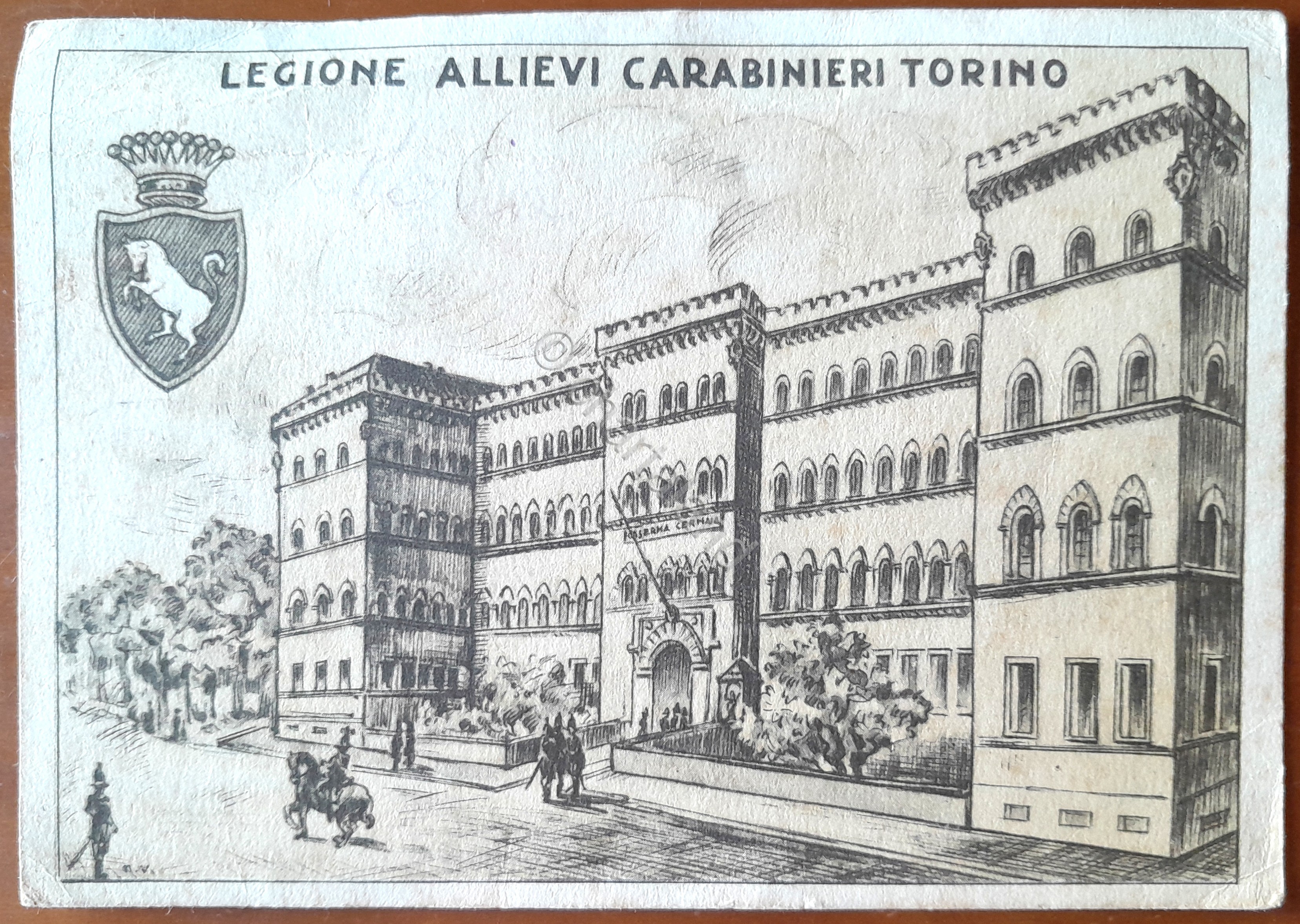 Cartolina Legione Allievi Carabinieri Torino - 1956
