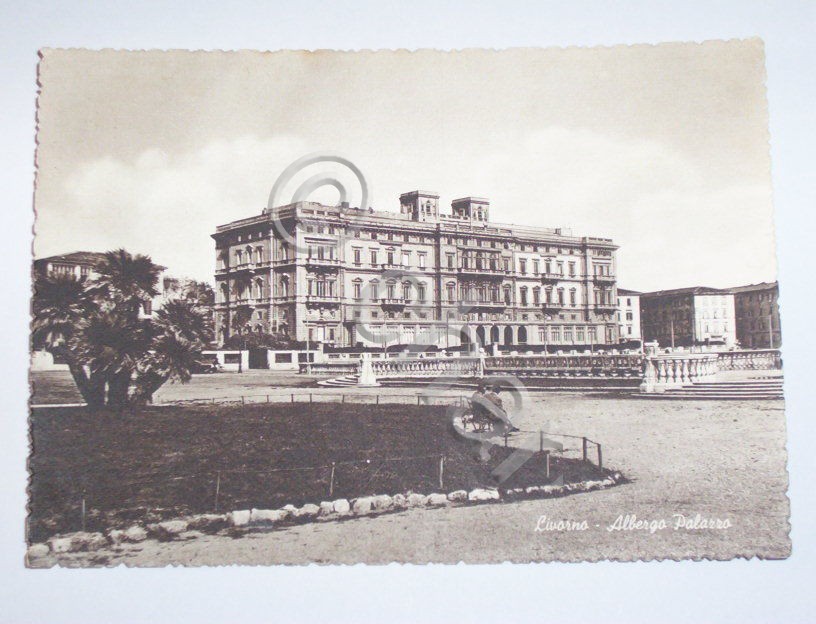 Cartolina Livorno - Albergo Palazzo 1955 ca