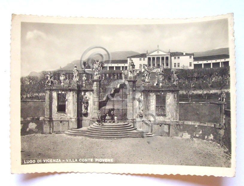 Cartolina Lugo di Vicenza - Villa Conte Piovene 1952.