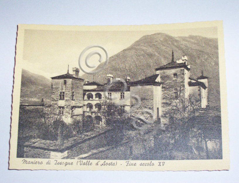 Cartolina Maniero di Issogne ( Aosta ) - Veduta 1945 …