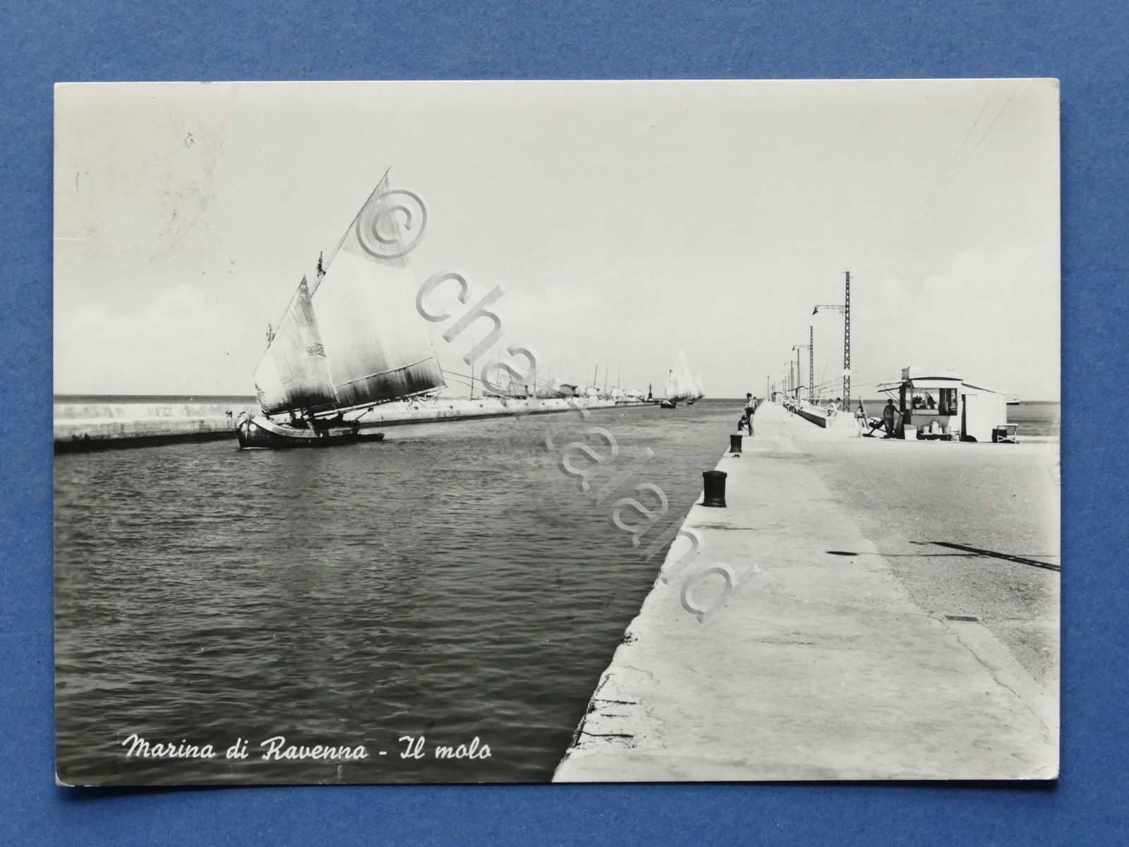 Cartolina Marina di Ravenna - Il Molo - 1955.