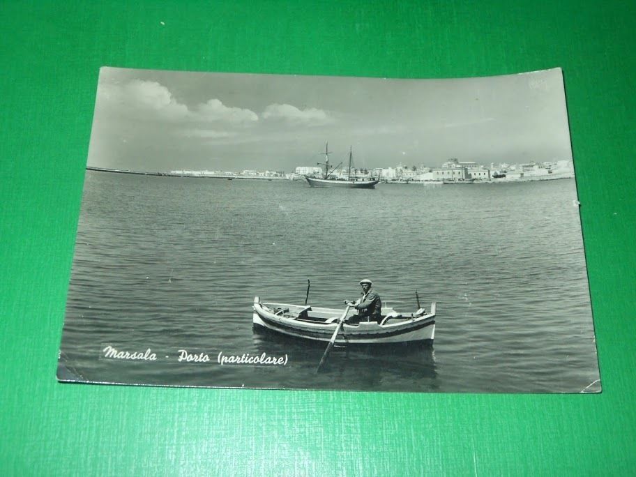 Cartolina Marsala - Porto ( particolare ) 1952.