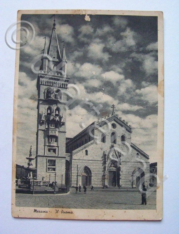 Cartolina Messina - Il Duomo 1948